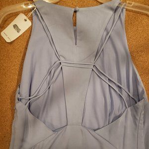 Light blue cut out back sleeveless top